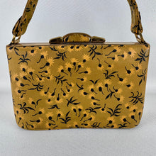 Load image into Gallery viewer, Original 1940's 1950's Olive Green Painted Leather Box Bag by CORET of Montreal