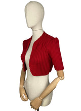 Load image into Gallery viewer, 1940's Reproduction Hand Knitted Bolero in Christmas Red - B34 36 38 40 42