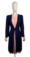 Load image into Gallery viewer, Original 1930’s Navy Blue Lightweight Crepe Edge to Edge Summer Coat - Bust 32 34
