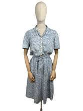 Load image into Gallery viewer, AS IS Original 1940's Floppy Cotton Summer Dress in Blue with Teeny Floral Print - Bust 38