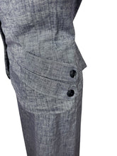 Load image into Gallery viewer, Original Late 1940's Wiley's of Kansas Textured Slate Grey Blue Cotton Suit - Bust 40