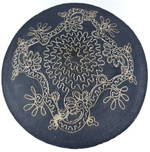 Load image into Gallery viewer, Original 1940's Midnight Blue Fine Straw Beret With Soutache and Glass Beading