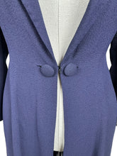 Load image into Gallery viewer, Original 1930’s Navy Blue Lightweight Crepe Edge to Edge Summer Coat - Bust 32 34