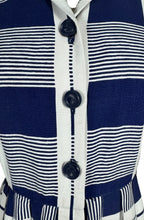 Load image into Gallery viewer, Original 1950's Peggy Page Navy and White Check Day Dress - Bust 36 37 *