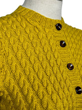 Load image into Gallery viewer, Reproduction 1940's Cable Knit Cardigan with Long Sleeves and Brown Buttons - Bust 32 34