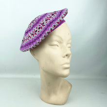 Load image into Gallery viewer, Reproduction 1940's Pure Wool Fair Isle Beret in Pink and Grey - Wonderful Design Featuring Seven Different Colours *