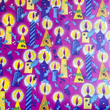 Load image into Gallery viewer, Original Vintage Colourful Christmas Wrapping Paper - Pink Base with Holly and Pretty Flaming Candles