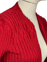 Load image into Gallery viewer, 1940's Reproduction Hand Knitted Bolero in Christmas Red - B34 36 38 40 42