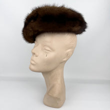 Load image into Gallery viewer, Original 1950's Brown Velvet and Real Fur Hat by Henry Ash
