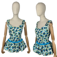 Load image into Gallery viewer, Original 1950's 1960's Aquapoise Swimsuit in Blue and Green - Bust 34 *