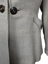 Load image into Gallery viewer, Original Late 1940's Two Tone Brown Edge to Edge Jacket with Double Button Closure by Jaunty Junior - Bust 36 37 - AS IS