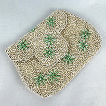 Load image into Gallery viewer, Original 1930's French Evening Bag in White and Green Glass Beads - Charming Purse