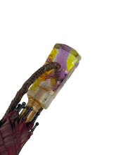 Load image into Gallery viewer, Original 1940's 1950's Red, Blue, Black and White Tartan Umbrella with Glorious Lucite Handle *