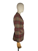 Load image into Gallery viewer, 1970’s Red, Brown and Cream Check Hacking Jacket - Bust 33 34