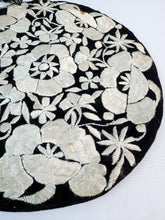 Load image into Gallery viewer, Original 1920's Black Cotton and Ivory Silk Embroidered Circular Bag *