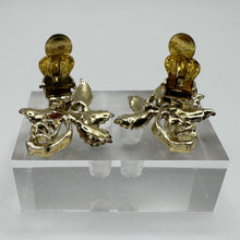 Load image into Gallery viewer, Original 1950's Mid Century Red and Green Enamel Earrings of Sprays of Holly