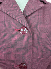 Load image into Gallery viewer, Original 1950's 1960's Petite Length Burgundy and Black Lightweight Wool Fine Check Dress - Bust 38