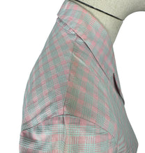 Load image into Gallery viewer, Original 1950's Crisp Cotton Belted Day Dress in Pink and Blue Plaid - Bust 36 37 *