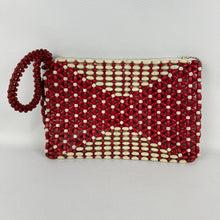 Load image into Gallery viewer, Original 1930's Red and White Wooden Beaded Czechoslovakian Bag