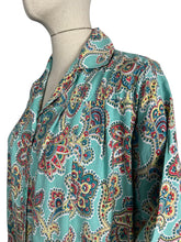 Load image into Gallery viewer, Original 1940's St Michael Cotton Smock Blouse in Turquoise, Red, Yellow and Blue - Bust 42 44 *