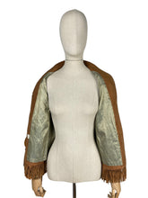 Load image into Gallery viewer, Original 1950's Tan Suede Fringed Jacket by Desert Suedes of California - Bust 34 *