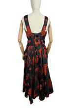 Load image into Gallery viewer, Original 1950's Elizabeth Henry of London Black and Red Wiggle Cocktail Dress with Back Drapes - Bust 36
