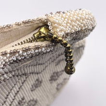 Load image into Gallery viewer, Original Czechoslovakian 1930's Ivory and Bronze Beaded Evening Bag - Charming Little Bag *
