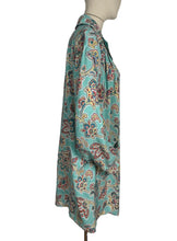 Load image into Gallery viewer, Original 1940's St Michael Cotton Smock Blouse in Turquoise, Red, Yellow and Blue - Bust 42 44 *