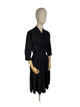 Load image into Gallery viewer, Original 1940's 1950's Classic Little Black Belted Day Dress - Bust 38 40