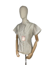 Load image into Gallery viewer, Original 1950's Deadstock with Tag Le Charme Pink and Blue Stripe Blouse - Bust 34" *