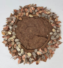Load image into Gallery viewer, Original 1920's 1930's Brown Crochet Beret Covered with Metallic Leaf Sequins