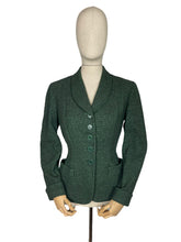 Load image into Gallery viewer, Original 1940's Green, Grey and Black Wool Tweed Jacket - Bust 38 40