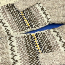 Load image into Gallery viewer, Vintage Pure Wool Fair Isle Gloves in Brown, Cream and Yellow