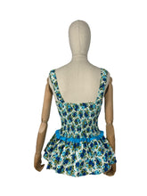Load image into Gallery viewer, Original 1950's 1960's Aquapoise Swimsuit in Blue and Green - Bust 34 *