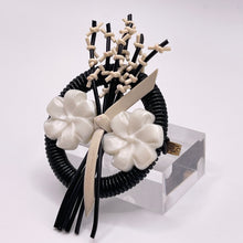 Load image into Gallery viewer, Original 1940's Black and White Wartime Make Do and Mend Wire Brooch with Flower Button MIddle *