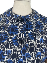 Load image into Gallery viewer, Original 1950's Short Sleeved Cotton Shirt in Black, Blue and White - Bust 36