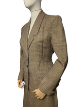 Load image into Gallery viewer, Original 1940’s American Made Lightwool Wool Check Suit in Dull Mustard and Brown - Bust 40 42