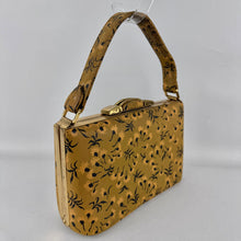 Load image into Gallery viewer, Original 1940's 1950's Olive Green Painted Leather Box Bag by CORET of Montreal