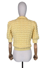 Load image into Gallery viewer, Vintage Hand Knitted Wool Jumper in Soft Yellow - Knitted from a 1940's Pattern - Bust 34 36 *
