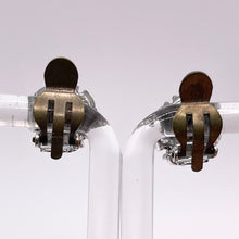 Load image into Gallery viewer, Original 1940's 1950's Teeny Iris Glass Flower Clip on Earrings