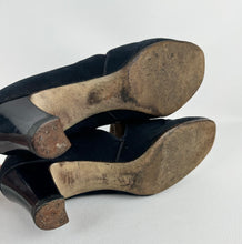 Load image into Gallery viewer, Wounded But Wearable Original 1940's Blue Suede and Leather Shoes by SOROSIS - UK Size 3.5 4