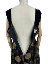 Load image into Gallery viewer, Original 1950's Elizabeth Henry of London Black and Metallic Gold Wiggle Cocktail Dress with Back Drapes - Bust 36
