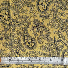 Load image into Gallery viewer, Original 1930's 1940's Yellow and Navy Blue Paisley Pure Silk Dressmaking Fabric - 35" x 100" *