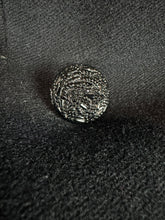 Load image into Gallery viewer, Original 1940's Inky Black Wool Coat with Faux Astrakhan Collar and Glass Buttons - Bust 38 40