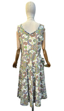 Load image into Gallery viewer, Original Late 1940's Vibrant Cotton Sundress with Paste Trim and Pocket - Bust 38