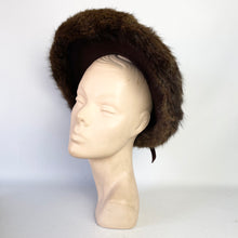 Load image into Gallery viewer, Original 1940’s Chocolate Brown Arnold Constable & Co New York Creation Felt Hat Trimmed with Real Fur *