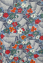 Load image into Gallery viewer, Deadstock Original 1940's CC41 Brightly Patterned Cotton Apron in Blue, Red, Orange, Green and White - Bust 34 36 *