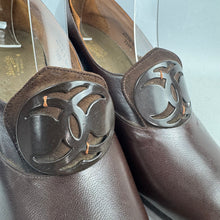 Load image into Gallery viewer, Original 1940's CC41 Brown Leather Shoes with Metal Buckle Trim by Burlington - UK 4 *
