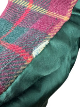 Load image into Gallery viewer, Original 1940's American Made Wool Plaid Coat in Burgundy, Green and Old Gold - Satin Lined - Bust 34 36