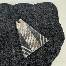 Load image into Gallery viewer, Original 1940's Black Crochet Clutch Bag with Large Clear Lucite Zip Pull *